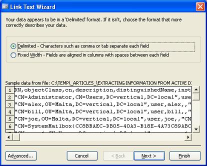 Access Link Text Wizard