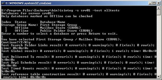 Performing alltests with Isinteg