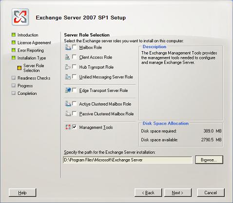 Exchange 2007 Management Tools Installation