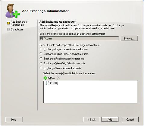 Exchange Server Administrator role