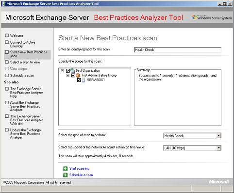 Exchange Server Best Practices Analyzer
