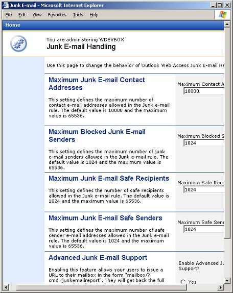 Junk E-Mail Handling