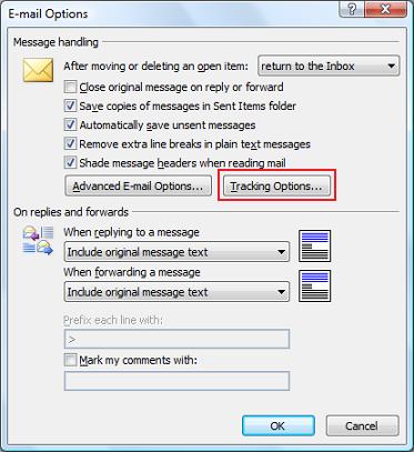 Outlook 2007 E-mail Options