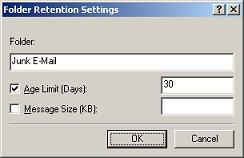 Folder Retention Settings
