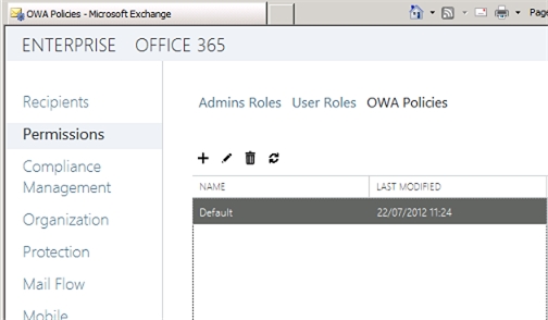 Exchange 2013 | Permisions | OWA Policies
