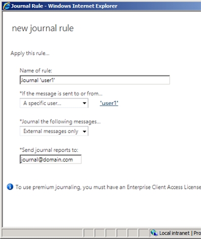 Exchange 2013 | Compliance Management | Journaling Rule
