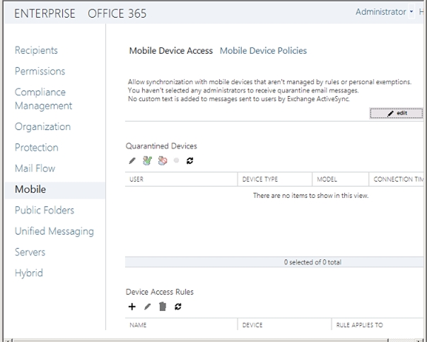 Exchange 2013 | Mobile | Mobile Device Access