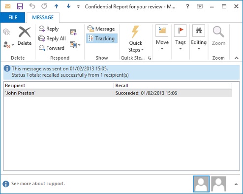 Outlook 2013 Tracking