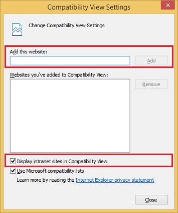 IE Compatibility View Mode